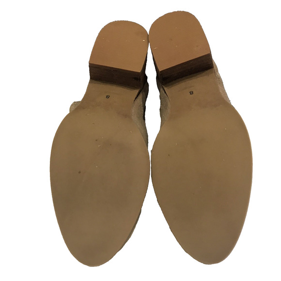 Naughty Monkey Zoey Suede Ankle Boots Taupe Laser Cut Leather Western Size 8 - Picture 10 of 11